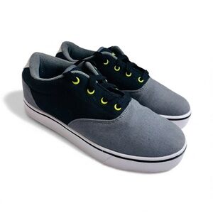 Heelys Gray/Black/Yellow Canvas Launch/Pro 20 Roller Skate Shoes (8)